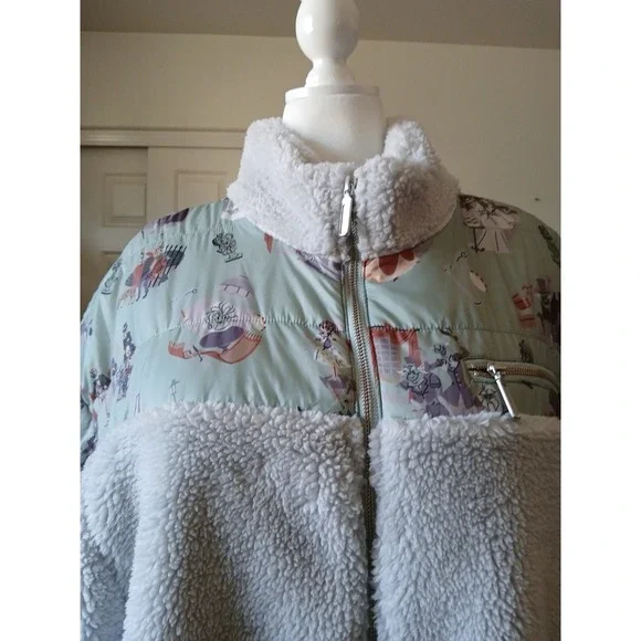 Disney Parks Haunted‎ Mansion Sherpa Puffer Women's  Jacket Plus Size 2X - Picture 7 of 16